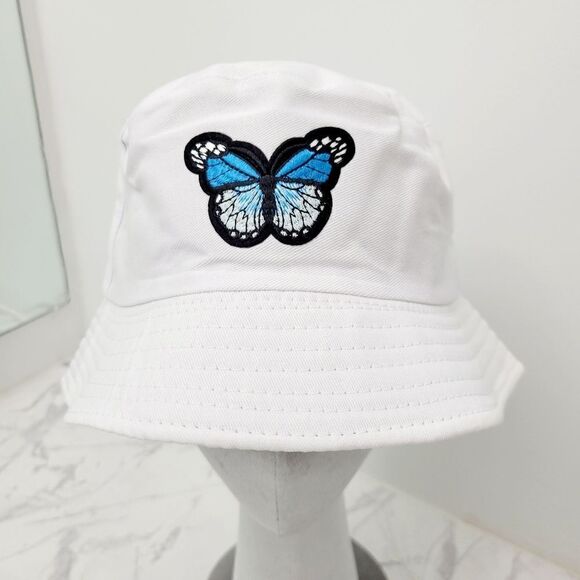 Brand New White Butterfly Bucket Hat - Picture 1 of 5